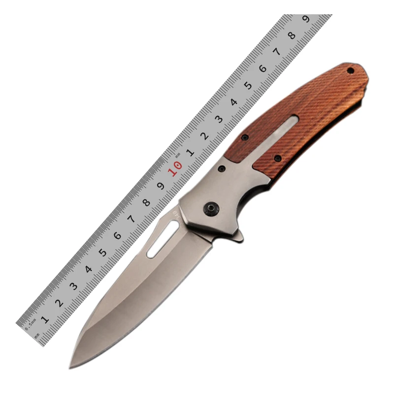 Stainless steel 3cr13 wooden handle handmade outdoor folding camping custom pocket knife