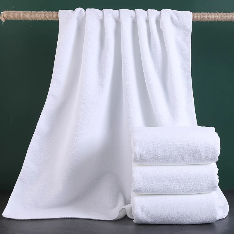 Customized Logo 5 Star Quality 100% White Cotton Bath Towels for Adults Jacquard Sports Pattern High Quality Hotel Home Use Gift