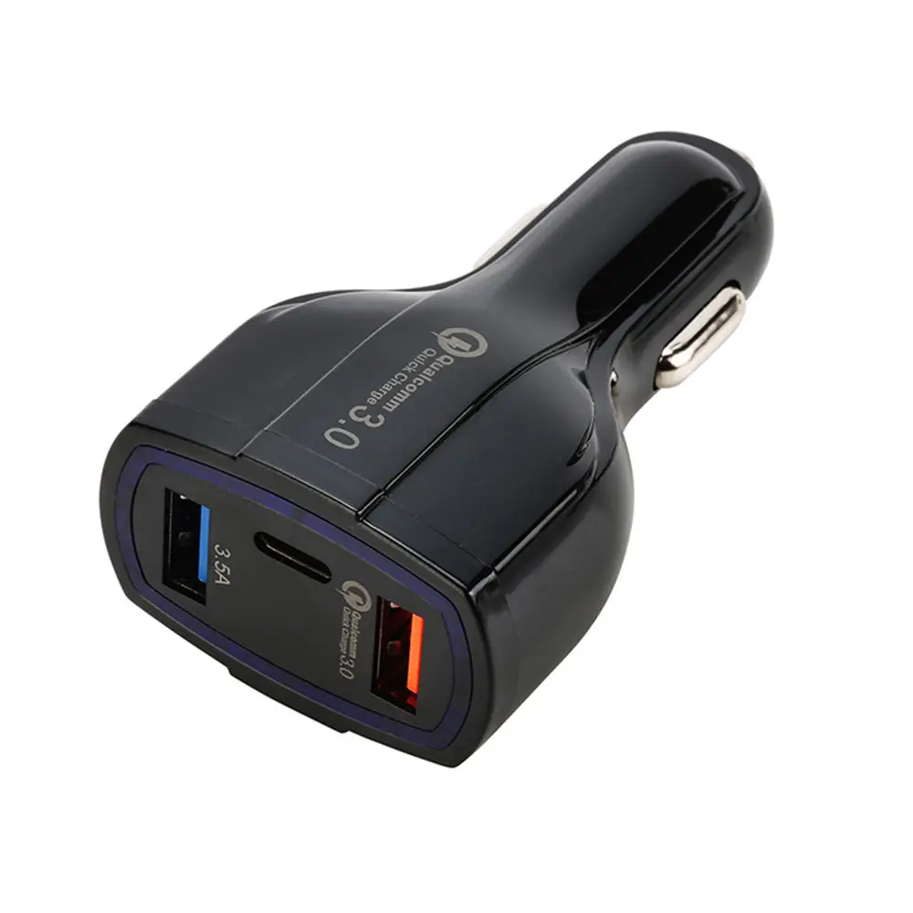 35W 3 Port QC3.0 PD C Type Usb Cigarette Lighter Port Fast Charging Smart Phone Adapter Car Charger