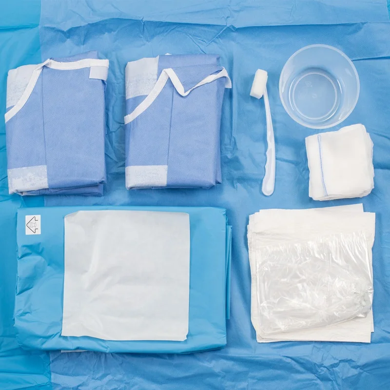 Customized Disposable Angiography Surgical Kit Sterile Angiography Set /Kit With Surgical Drape and Gown