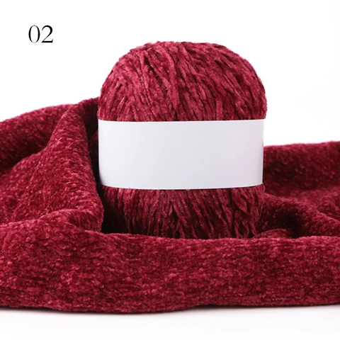 wholesale 100% polyester thin chenille yarn solid color yarn for knitting blanket