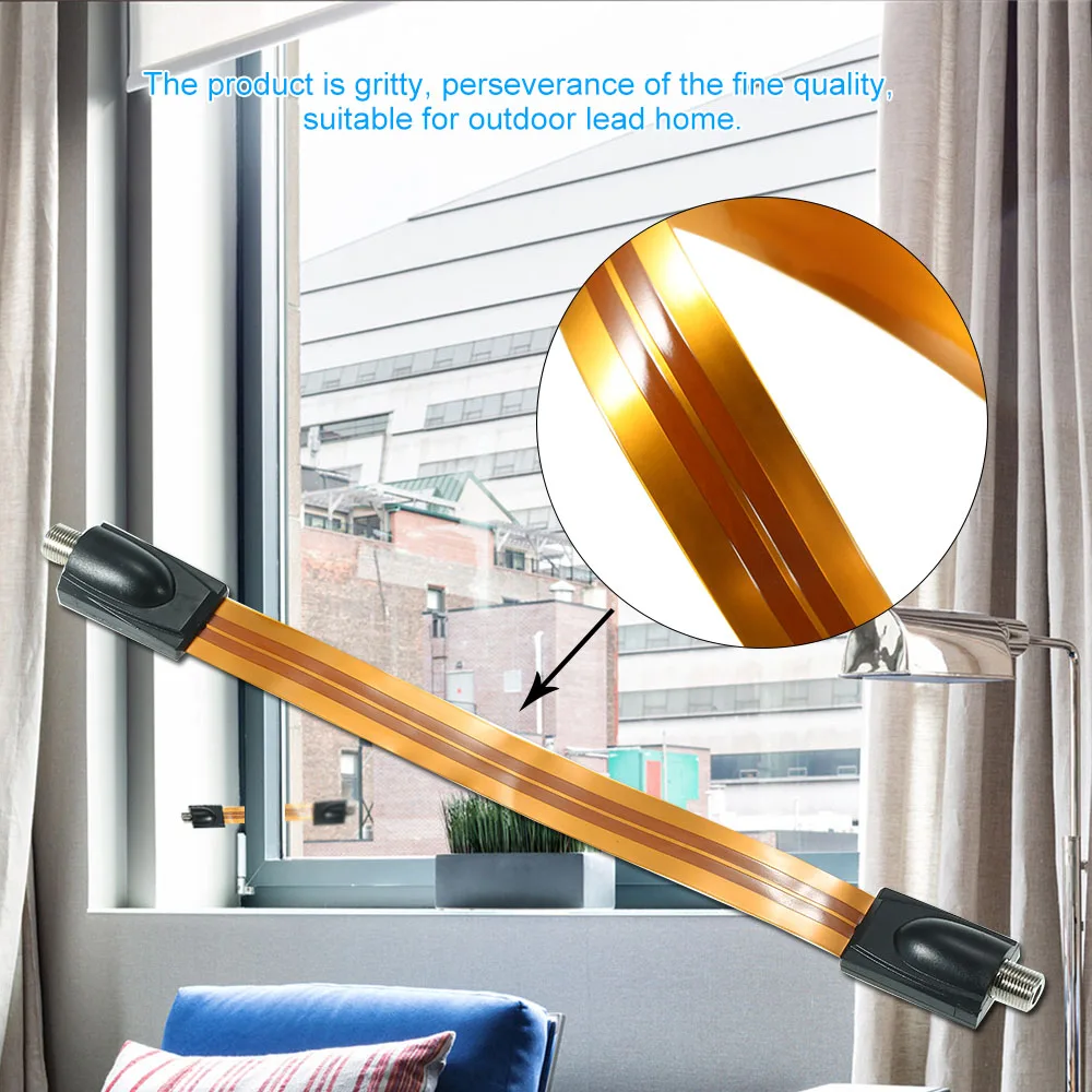 Flat COAX Cables for Slim Windows and Doors Satellite TV HDTV Antenna