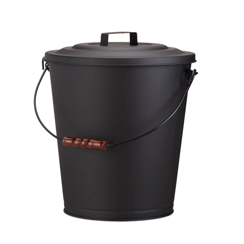 Fireside ash bucket with lid coal bucket for fireplace fire pits Metal Buckets