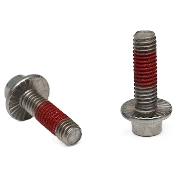 Nylon patch screw Stainless steel flange head full thread screw with nylon patch