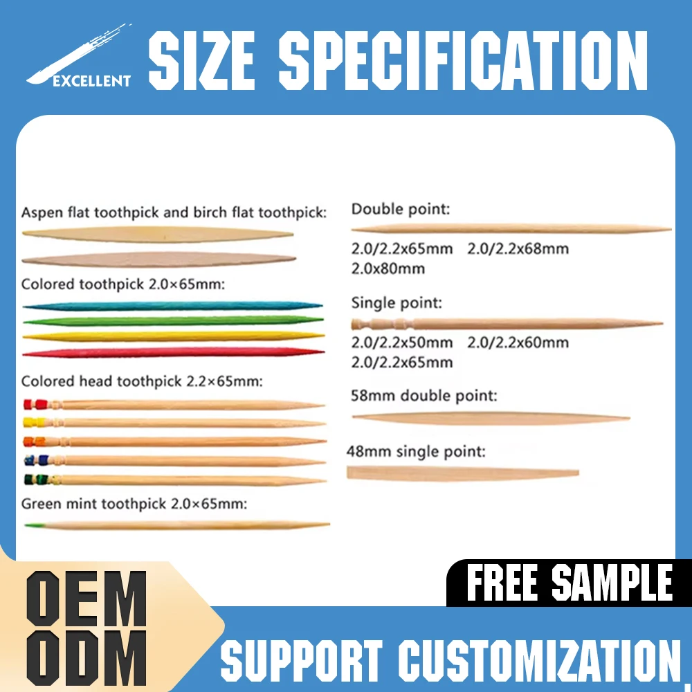 Wholesale Contemporary Restaurant Wooden Toothpicks Bamboo Wood Dental Toothpicks