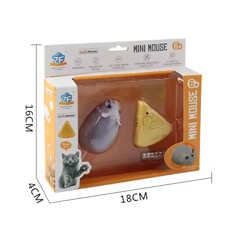 Electric Remote Control Mini Mouse Cat Toy Cheese Infrared Simulated Kitten Rat Toys for Cats Dogs Chase Exercise Pet Supplies