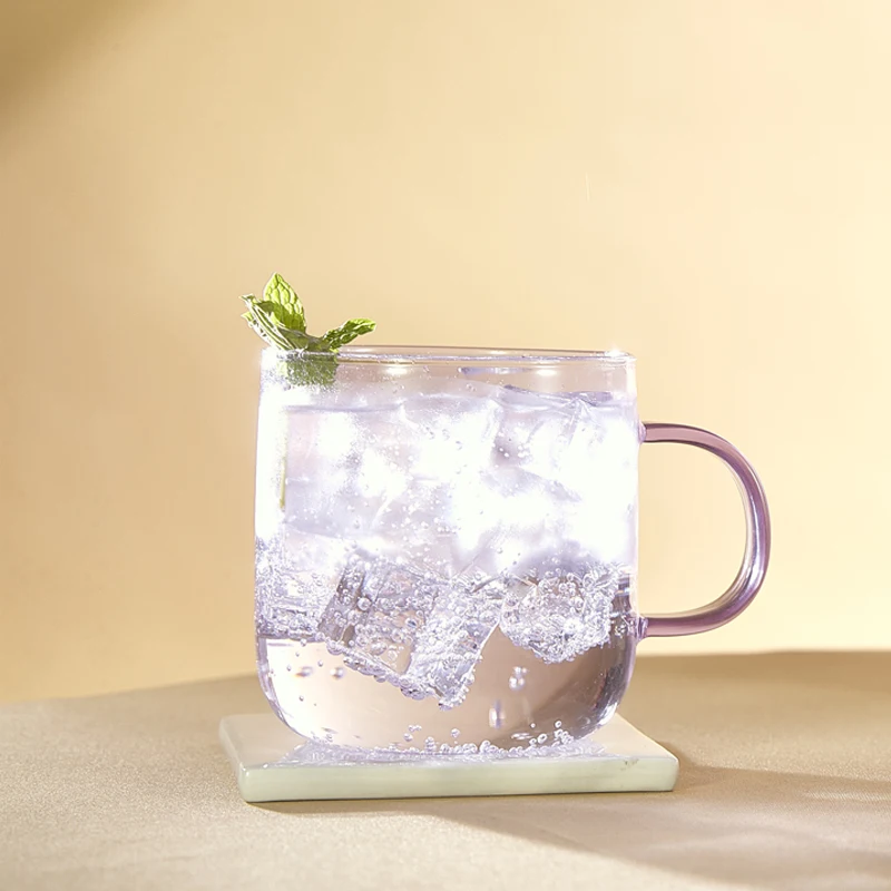 Coffee Mugs Single Wall Glass Sublimation 12Oz Milk Glass Mug Clear Cups With Handle Heat-Resistant Glass Cups