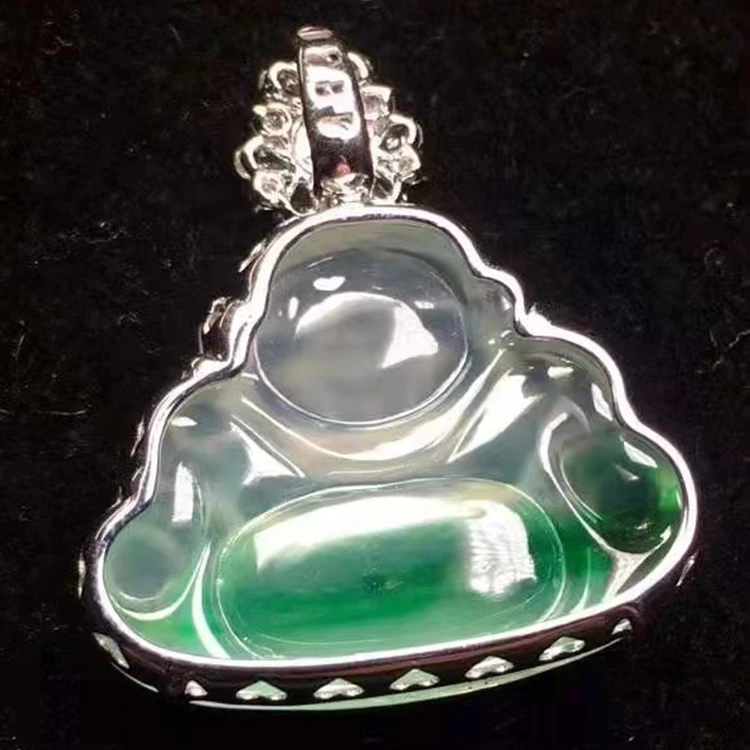 SGARIT brand Buddha Shape jade pendant gift party jewelry 18k white gold natural jade pendant jade jewelry for women and men