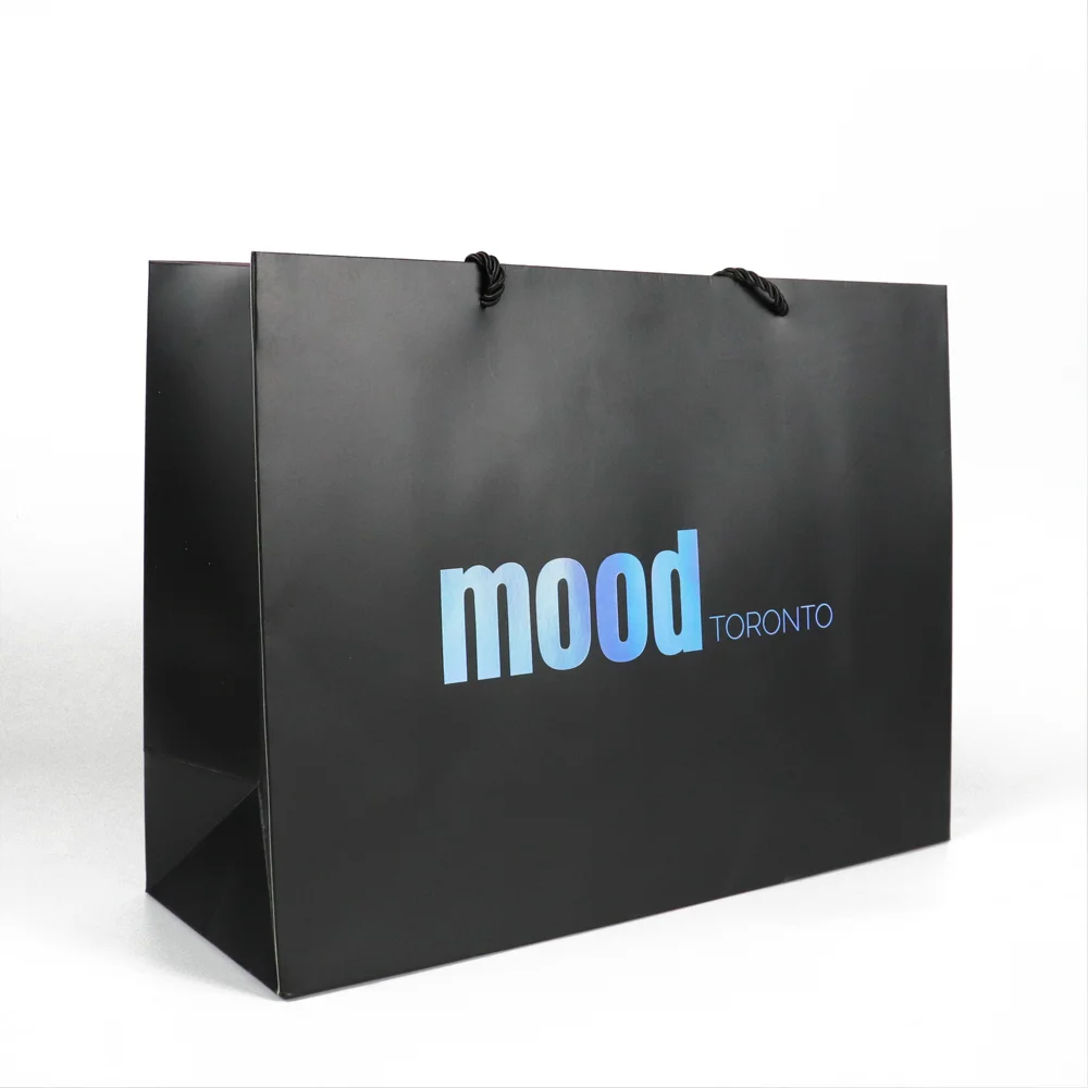 Printed Shopping Purple Elegant Paper Bags Logo Newborn Baby Gift Packaging Biodegradable Ecommerce Happy Birthday Paper Bag