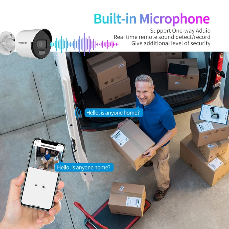 HITOSINO OEM HIKVISON 8 Channel H.265 4K NVR 5MP Motion Detection Full Color IP Security Camera System