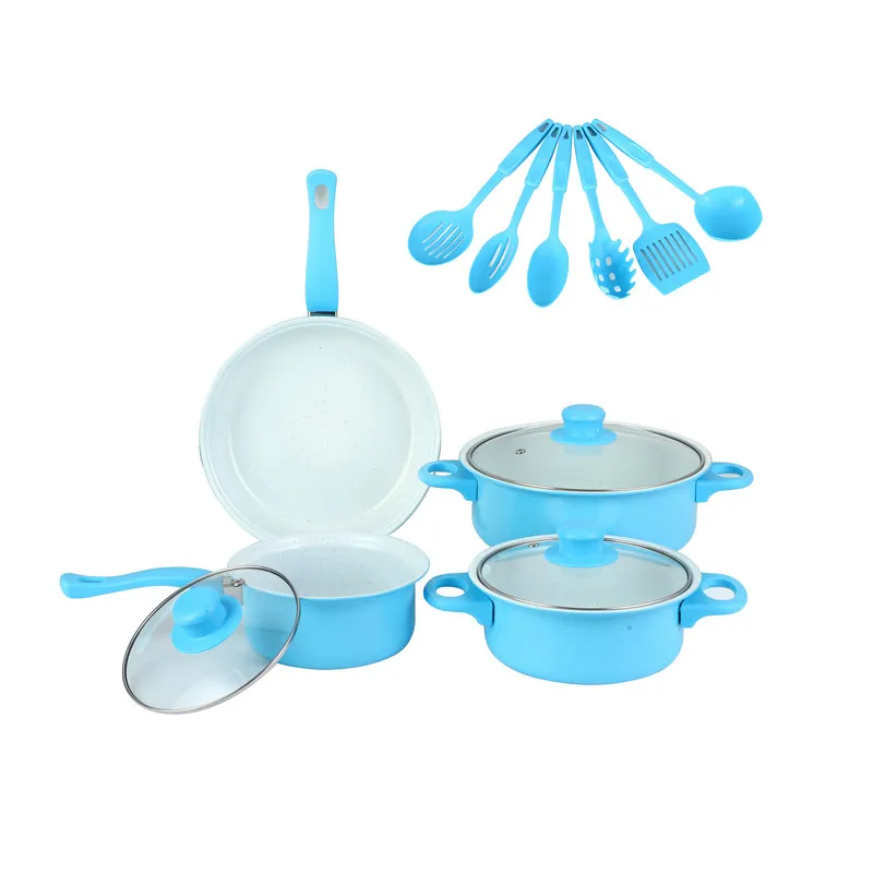 High Quality 13-Piece Outdoor Cookware Set Includes Steamer Pot and Casserole for Soup for Camping and Hiking
