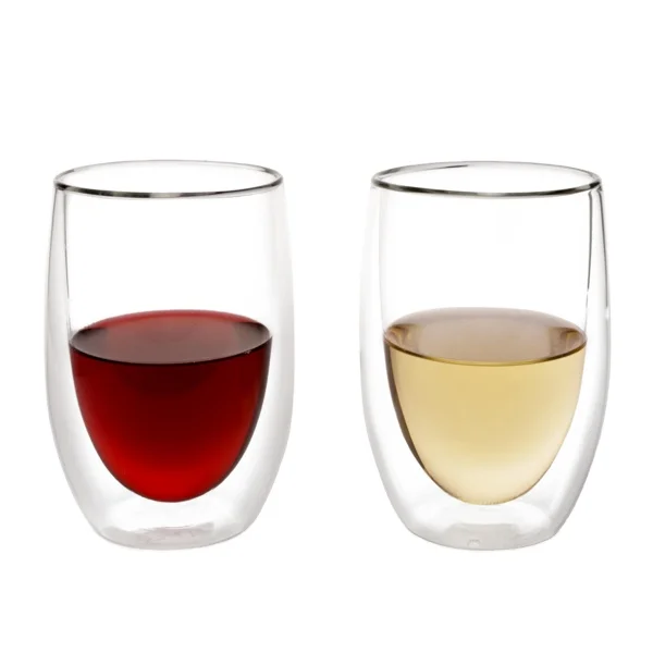 hand made promotional double wall glass beer mug