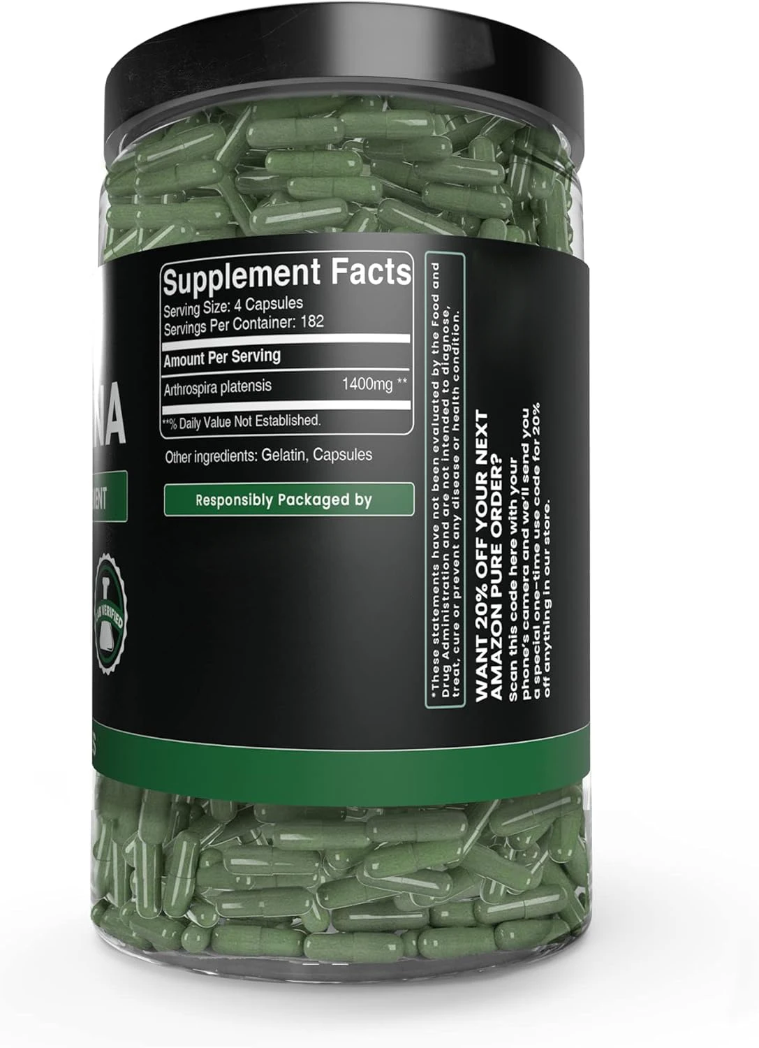 Hot Sale spirulina powerful antioxidant capsules organic chlorella spirulina capsule spirulina chlorella vulgaris capsule