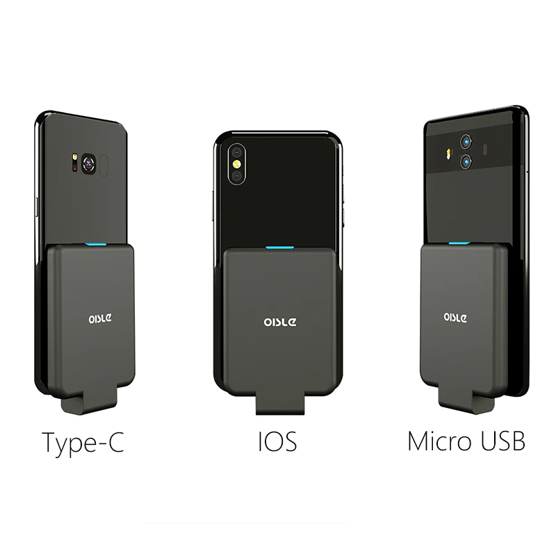 
OISLE Smart External Battery Storage Case Rechargeable Battery For iPhone/Android Phones 
