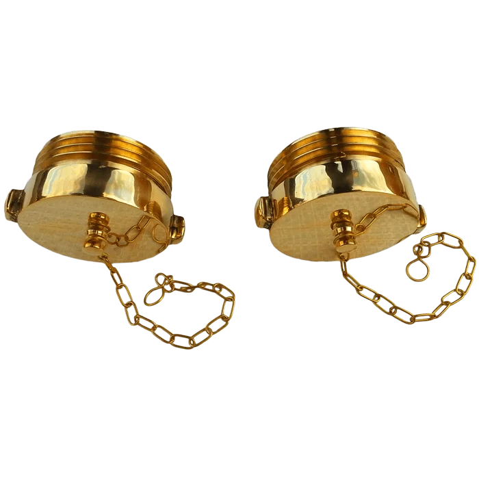 Cast Brass Fire Equipment Plug with Chain and Pin Lug 3 NST NH Male