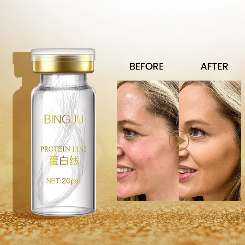 New skin care no needle facial collagen thread lift gold essence active collagen silk protein facial threads