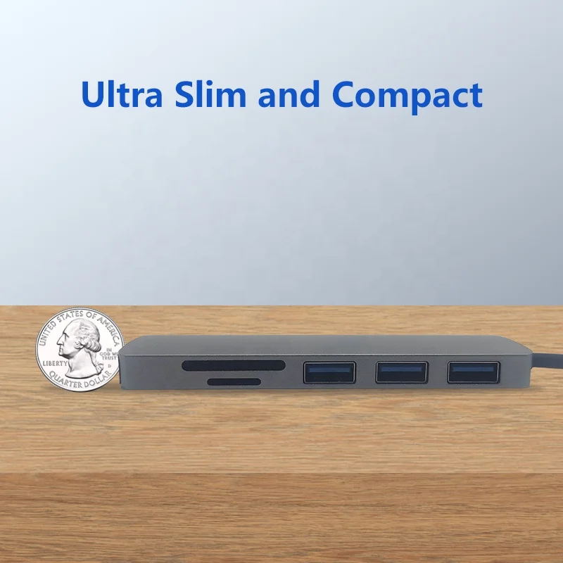 6 в 1 4K гипердрайв USB-C док-станция для usb-концентратора типа C для Macbook Pro