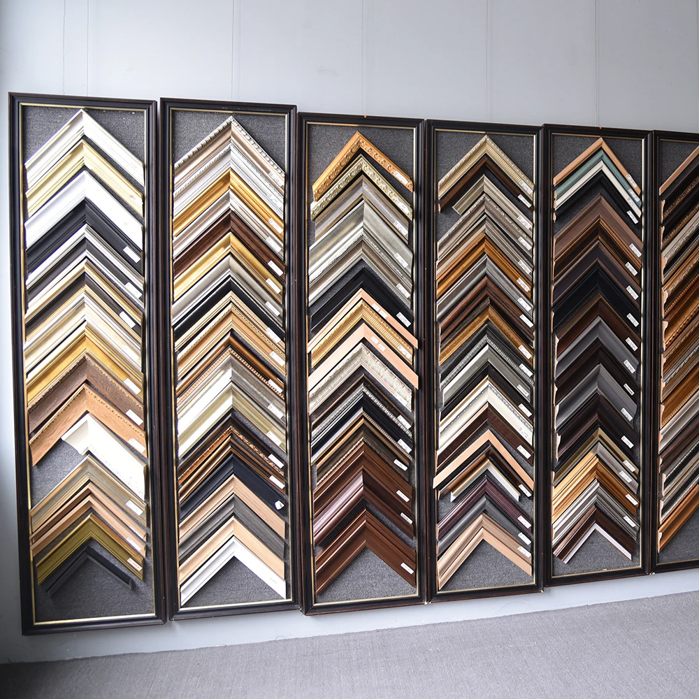 Classical Decor Artwork Solid Wood Frame Ornate Silver Gold Color Solid Wood Frame