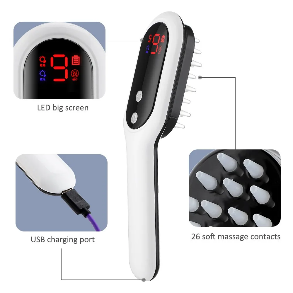 Factory Mini Mens Hair Brush Electric Multifunctional Massage Gun With Lcd Heads Case
