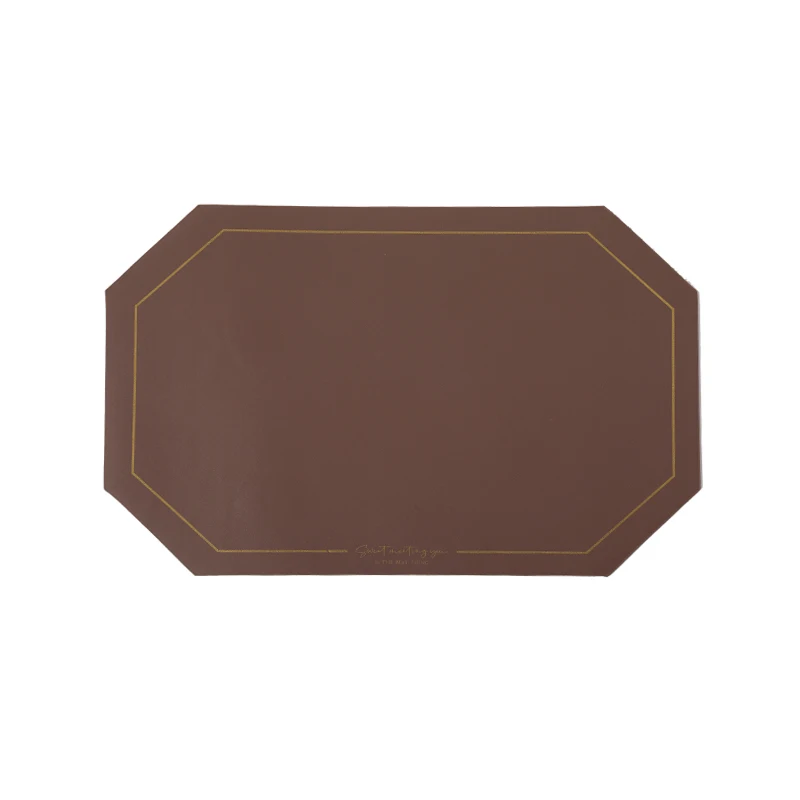 Luxury Waterproof Washable Placemats For Dining Table Leather Round Kitchen Table Mat Placemat