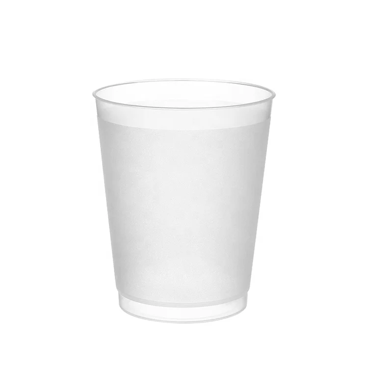 10oz Frost-Flex Customized Logo Reusable Plastic Cups Frosted Coffee Beverage Cups for Parties