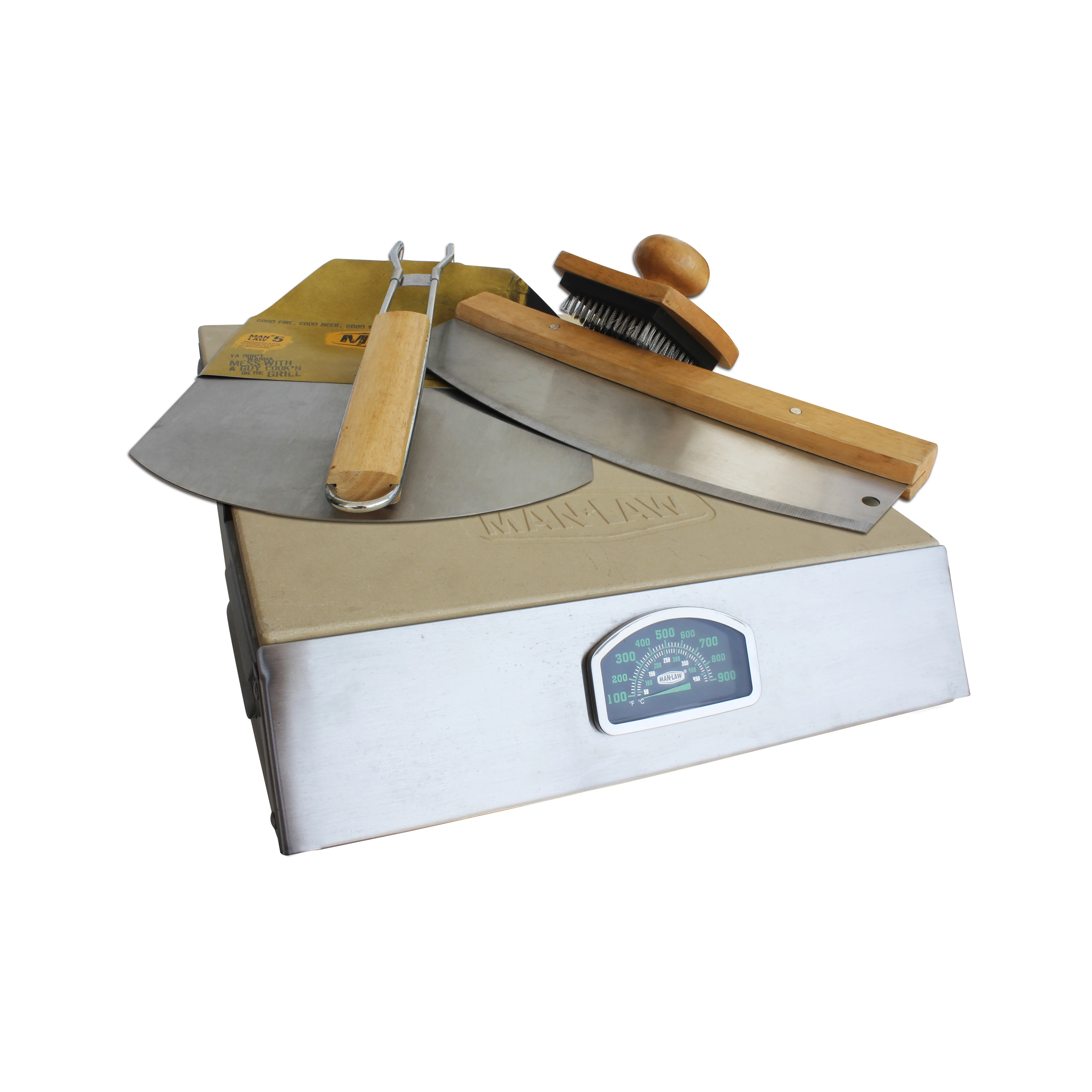 S/S pizza stone sets/pizza shovel and pizza cutter