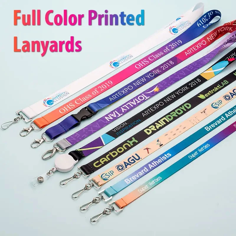 Promotional Polyester Silk Screen Printing Neck Strap Lanyard With ID Card Holder Fashion Card Holder With Lanyard