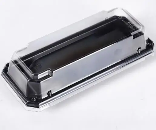 Disposable Food Grade Take Away Box Plastic Sushi Container fresh keeping Japanese Sushi Trays clear lid sushi box