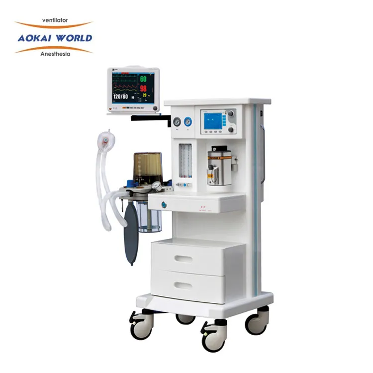 5.7 inch High Definition LCD Screen Display Anesthesia Machine with Ventilator for sale