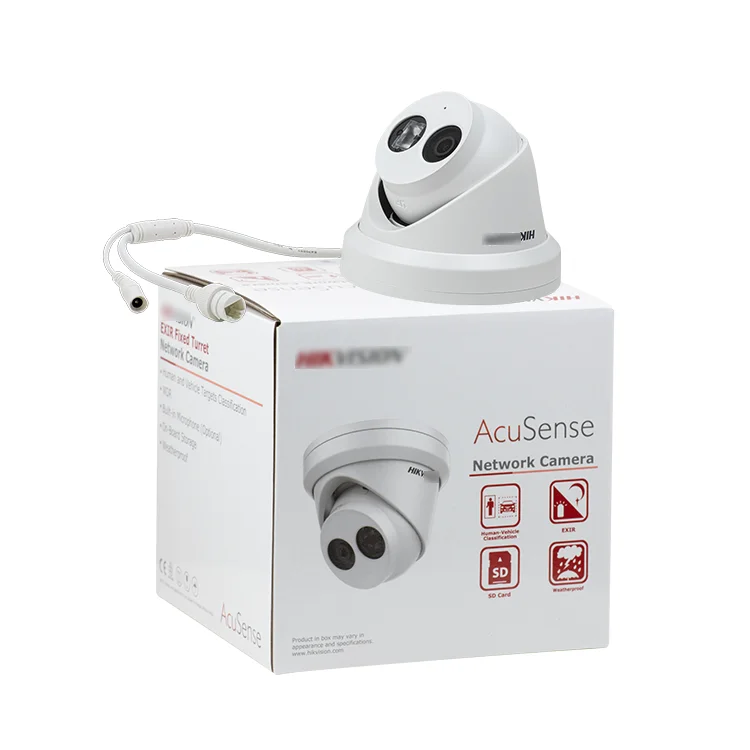HIKVISON DS-2CD2383G2-LU DS-2CD2343G2-LU 8 MP 4MP AcuSense Fixed Turret Network Camera 4K Built-in mic Turret PoE IP Camera
