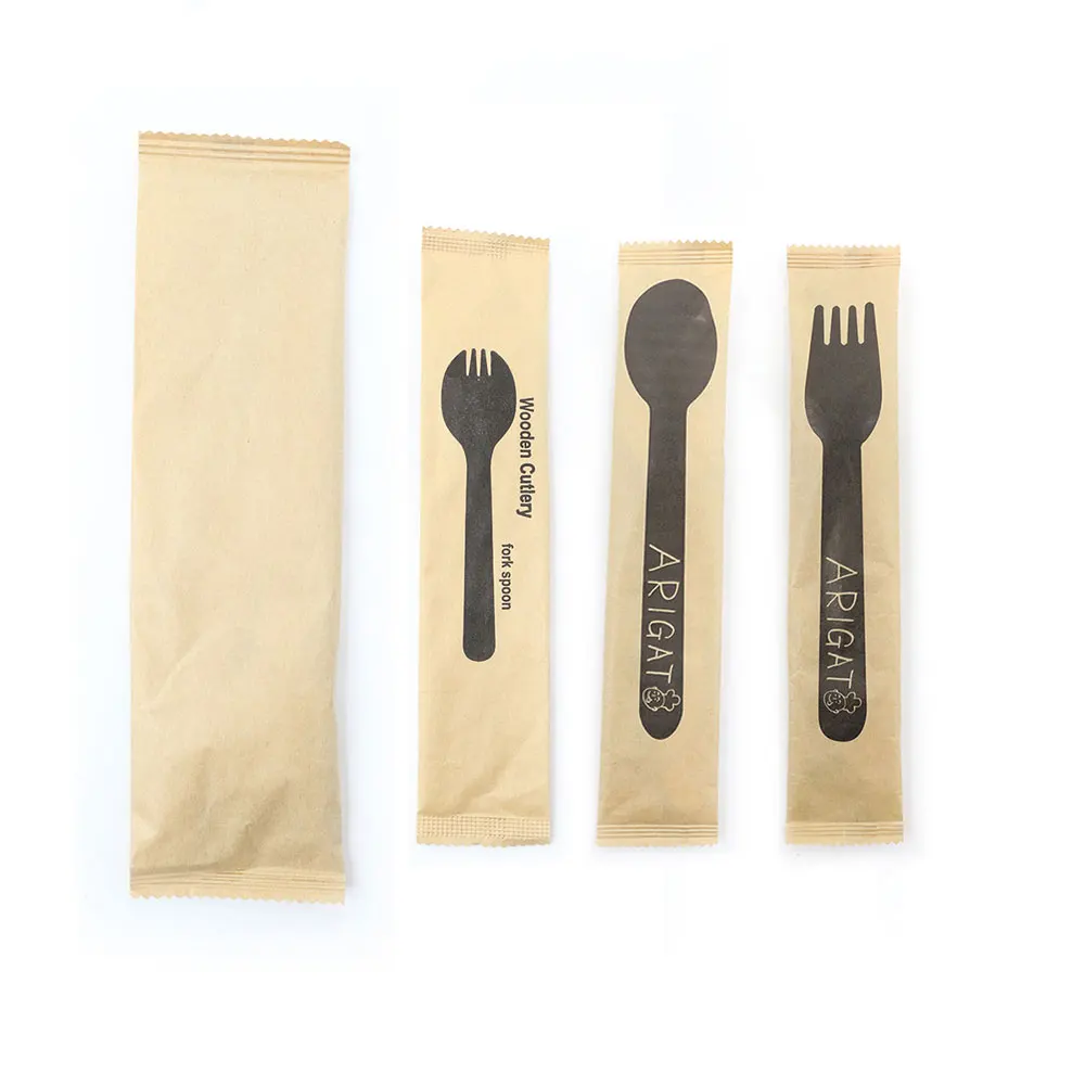 Eco Friendly Disposable Wooden Cutlery Set Wooden Spoon Knife Fork