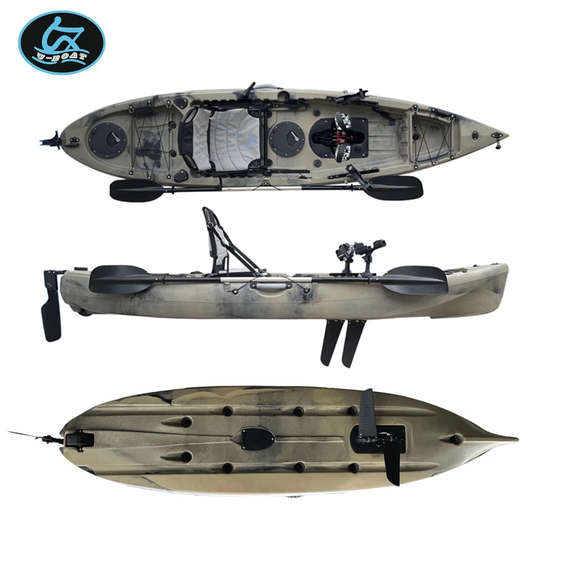 2021 новый двойной HDPE 12ft каноэ каяк педаль управляемая плавник система лодка