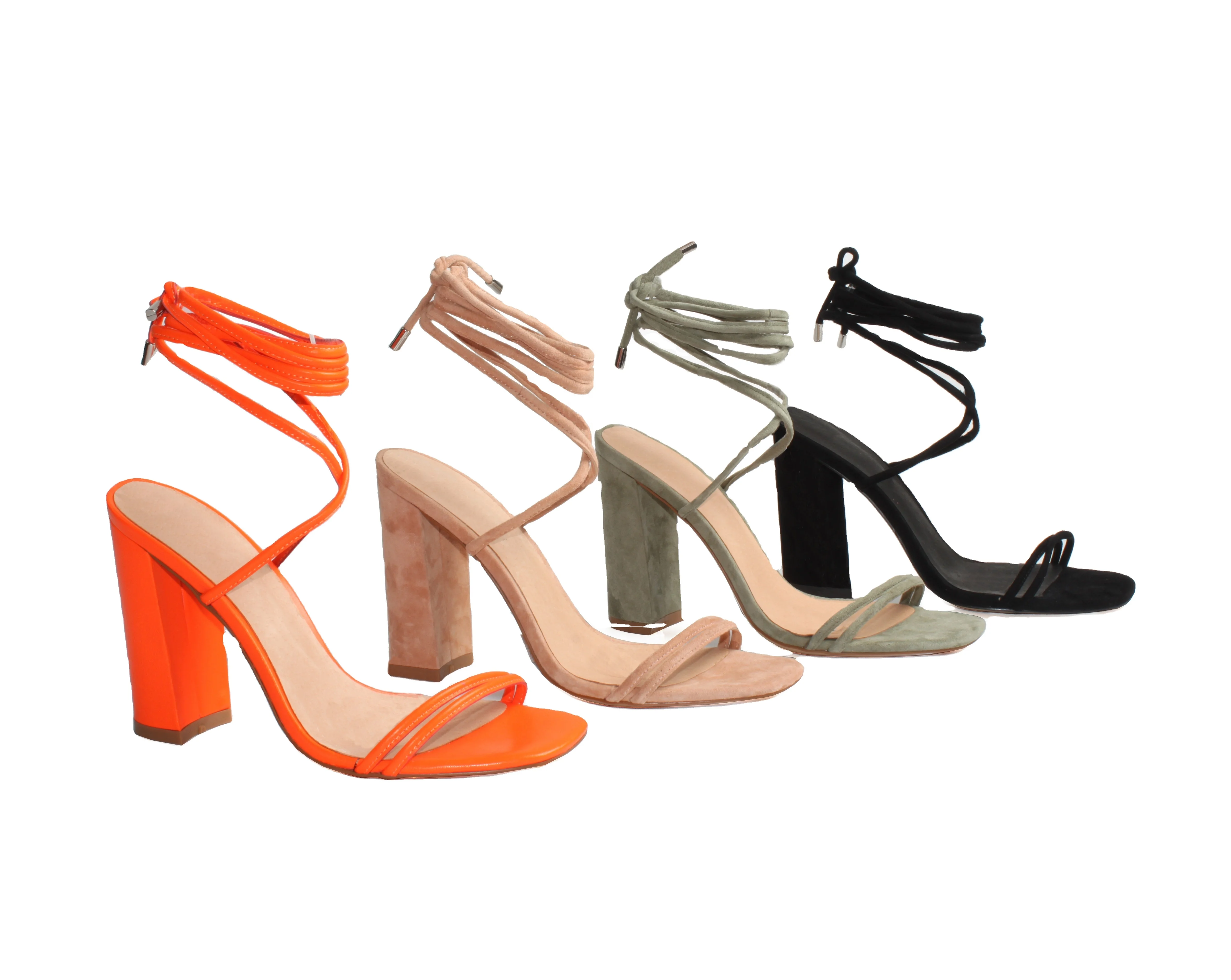 2022 Best Selling Women Lace-Up High Heels Stiletto Sandals Fashion Square Toe Roman Shoes Nude Temperament Summer Sandals for L
