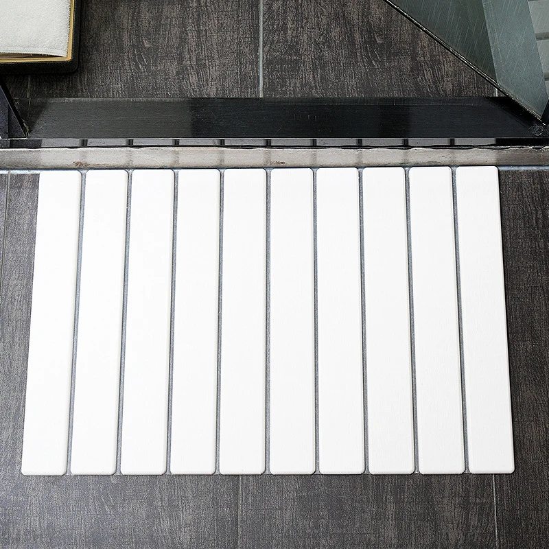 6 Colors Diatomaceous Earth Stone Dry Diatomite Dry Stone Bath Dish Drying Good Absorption Foldable Mat For Bathroom