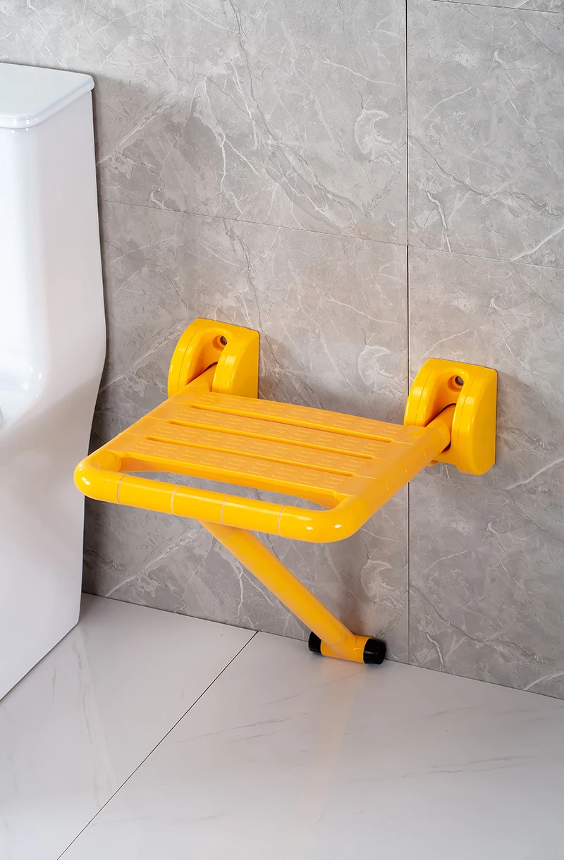 Wholesale Nursing Home Nylon Folding Bath Wall Mounted Chair Flip up Bathroom Shower Grab Bar Seats Elderly Wall Mounted Chair