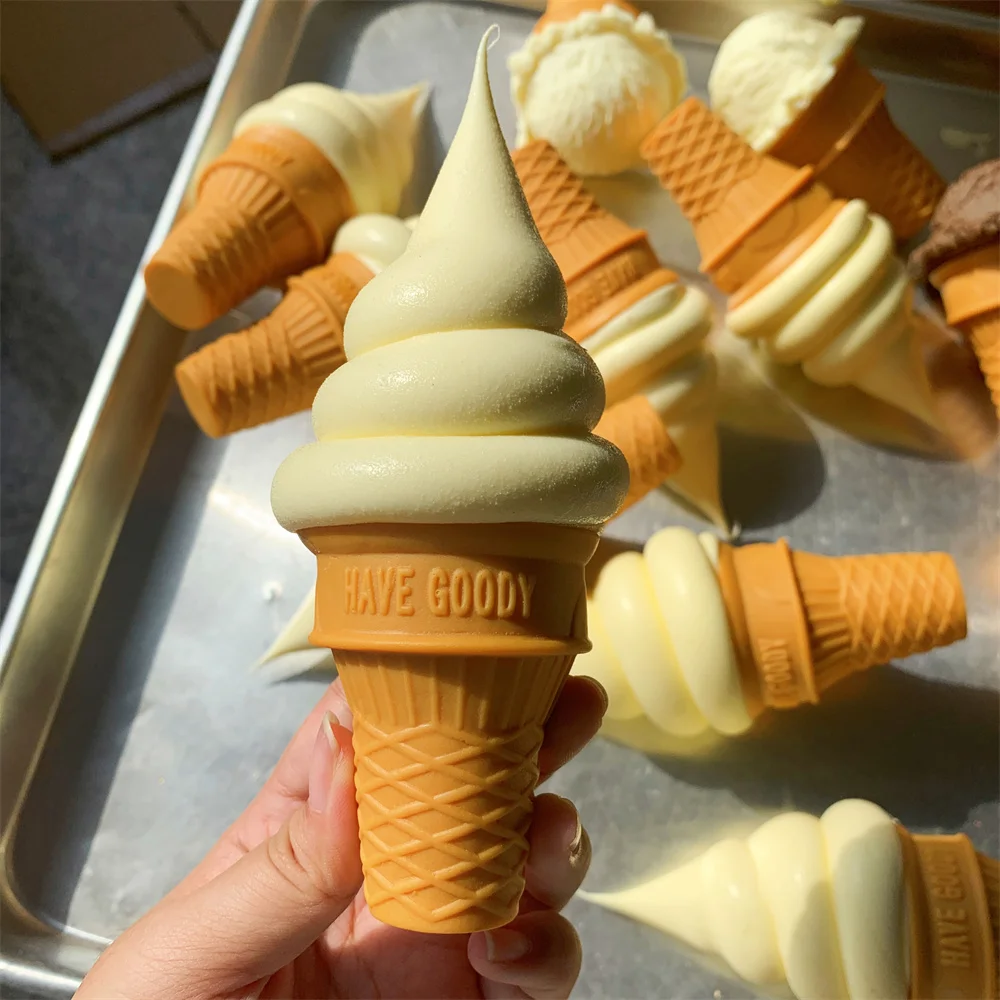 Doll Bar Small Gourmet Ice Cream Social Set Resin Kit Vanilla Soft Serve Play Toys Faux Scoop Model Kitchen Cute Drop Resistant