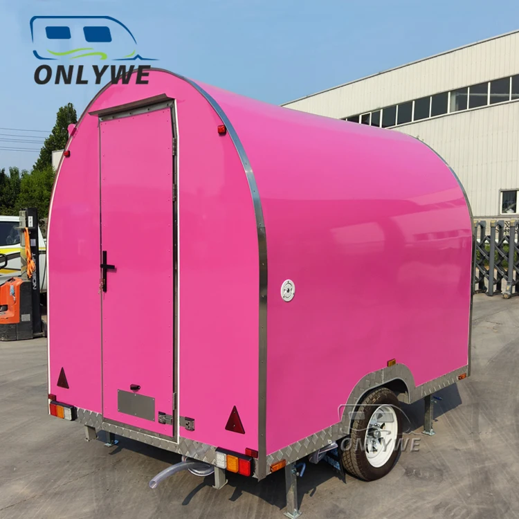 New mobile food truck catering with full kitchen round fast food warmer trailer modern portable mobile carts for fast food sale