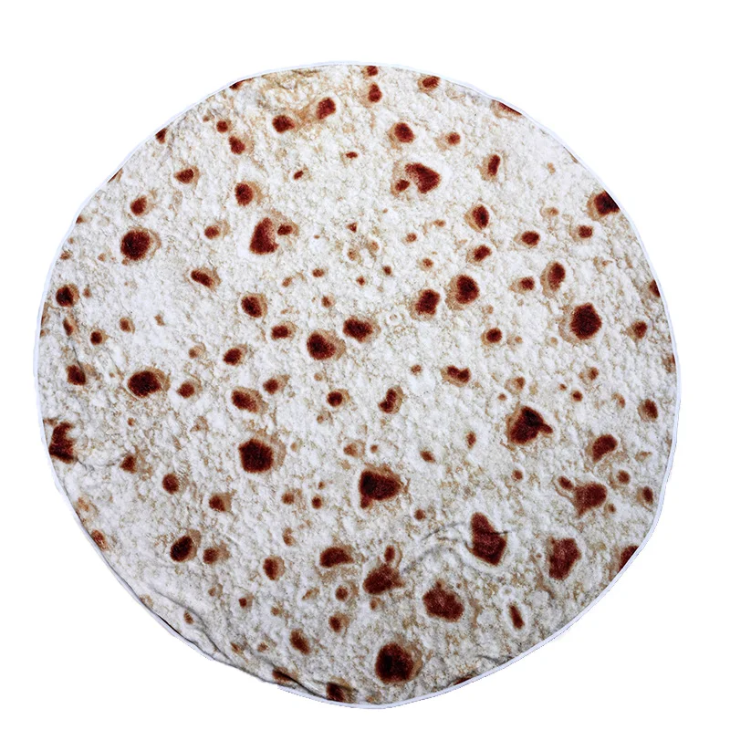 2021 High Quality Burritos Tortilla Blanket Round Throw Novelty Food Pizza Blanket for Adult