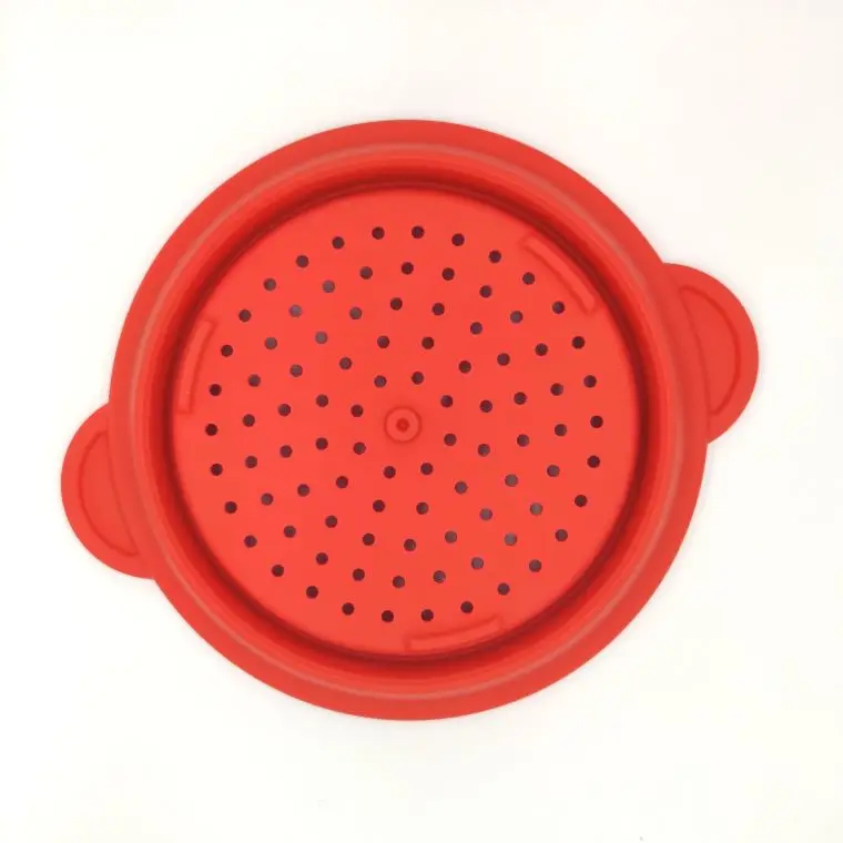 Silicone + hardware Circle Food Grade Convenient Outdoor Camping Baking Collapsible Silicone Steam disk