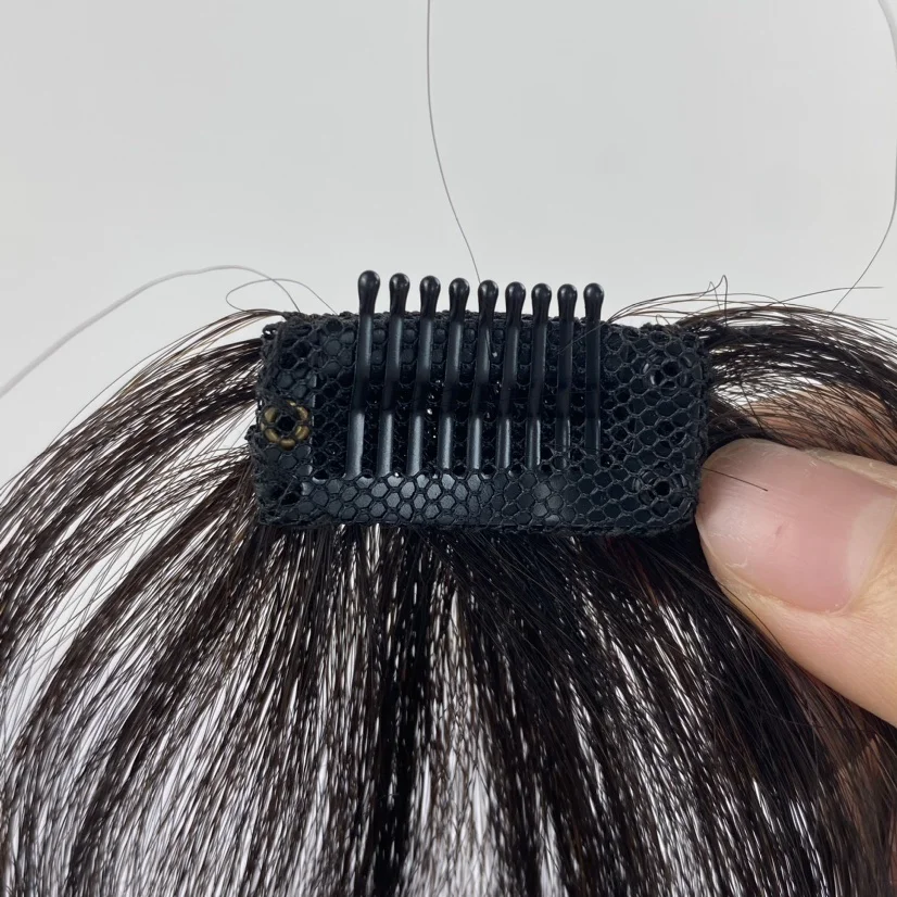 Best Quality Wholesale Mini Base Straight Neat Bangs Human Hair Clip In Bangs Fringe Hair Extension Front Fringe Hair Piece