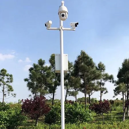 Huatai segmented hot-dip galvanized CCTV pole, 3m 4m 5m 6m steel pole for camera installation