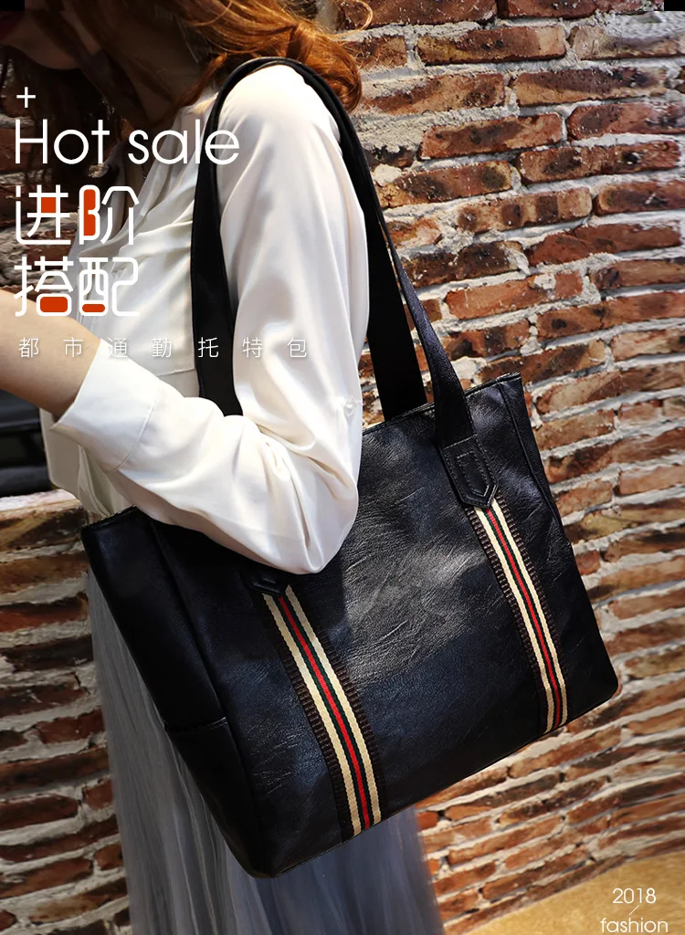 Vintage leather Satchel Bags Top Handle Shoulder Bag Work Tote Bag big Capacity Leisure Purses and Handbags for Women