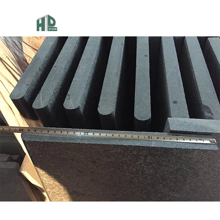 Chinese G684 Black Granite/Basalt Stone for Flamed Stairs Tread Tiles