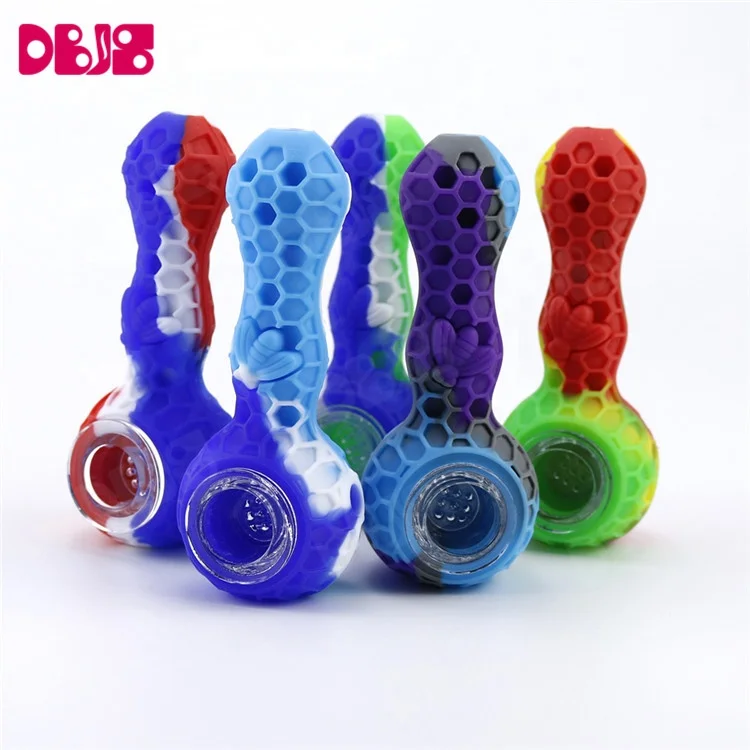 Modern Silicone Smoke weed honeybee travel hand tobacco smoking pipes