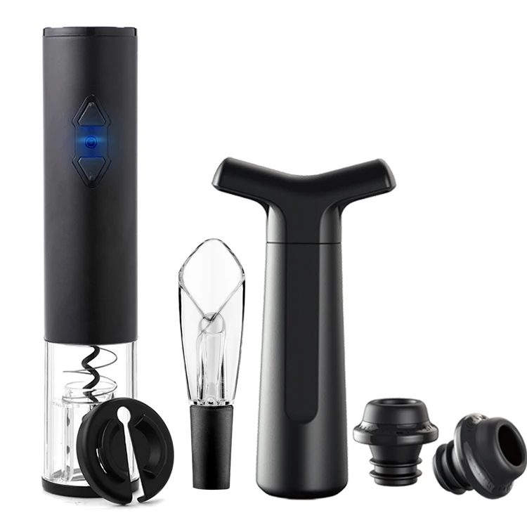 
2021 USA Best Seller New Design Arrival Vacuum Sealed Vacu Vin Wine Saver Pump With 4 Wine Stopper 