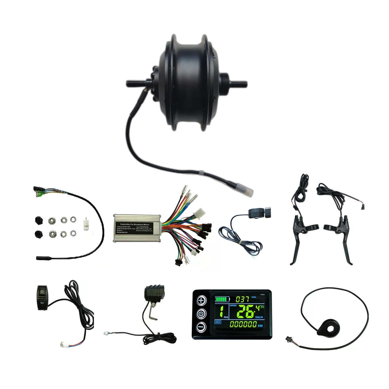 Ebike Motor Kit 36V 48V 250W 350W Brushless Gear Hub Motor Electric Bicycle Conversion kit with LCD LED Display