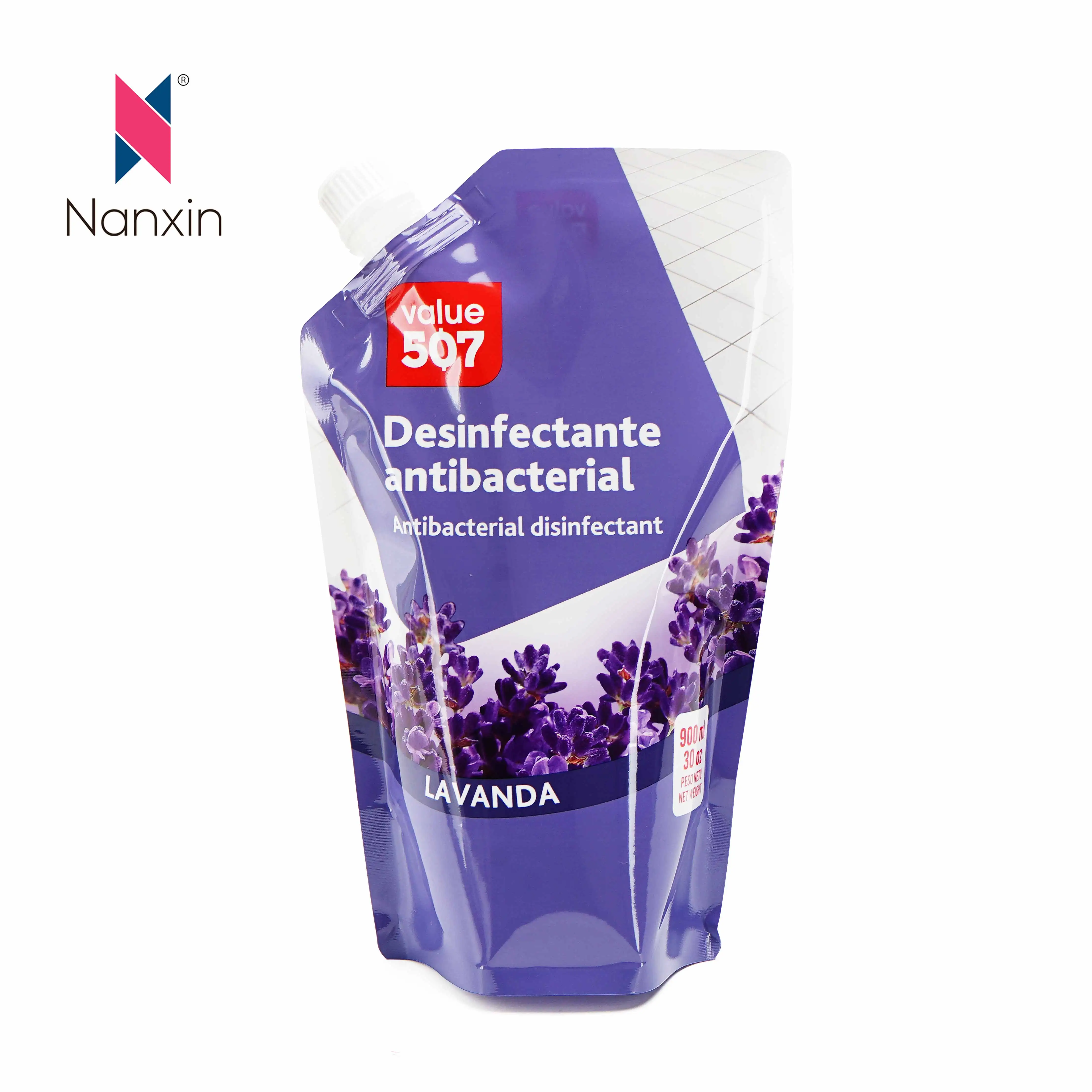 OEM Design Laminated Sanitizer Gel Soap Liquid Refill Packaging Plastic Empty Bags Spout Pouch For Laundry Detergent Packaging