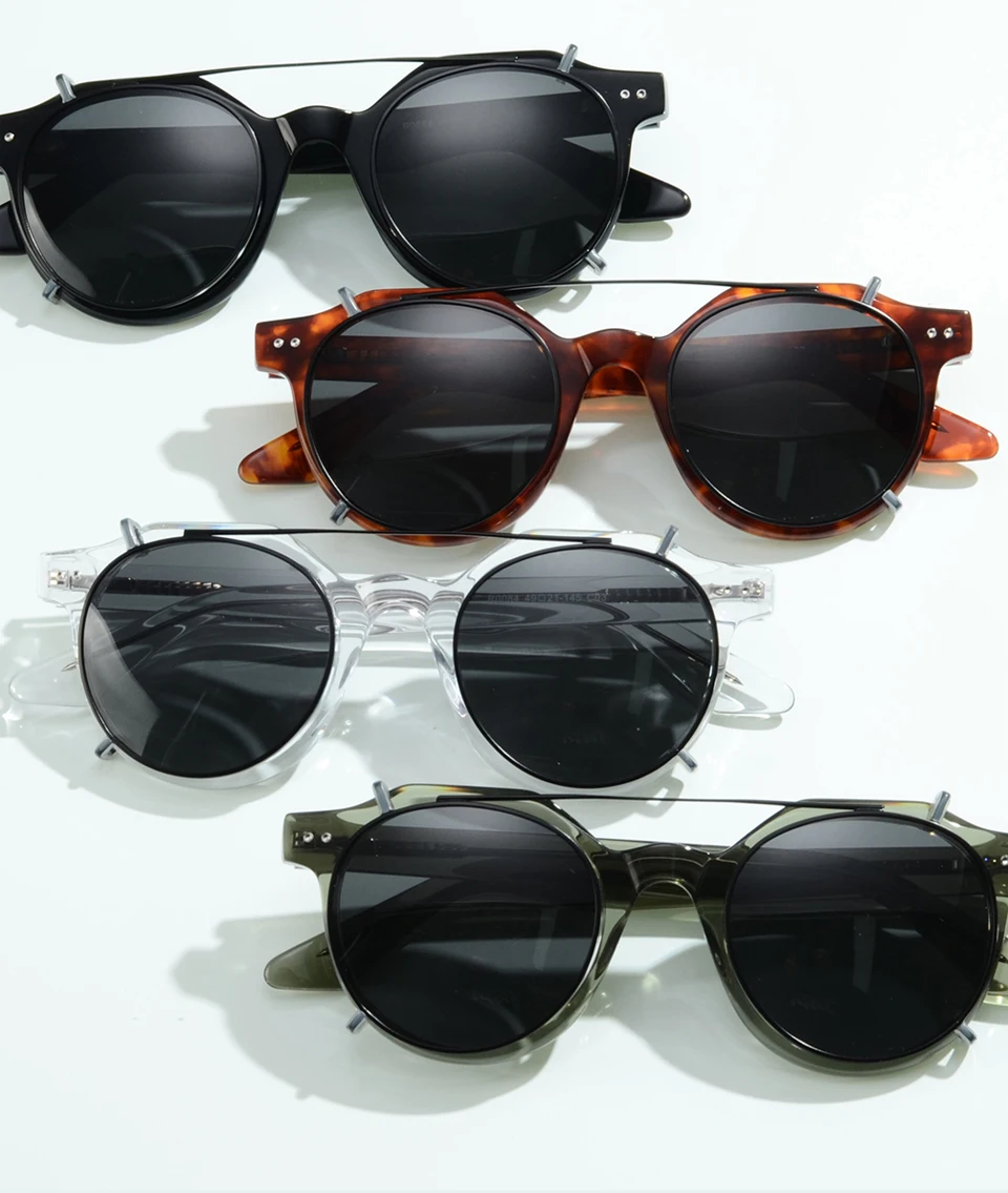 Clip-on Sunglasses Polarized High Quality Sunglasses Acetate Material Glasses