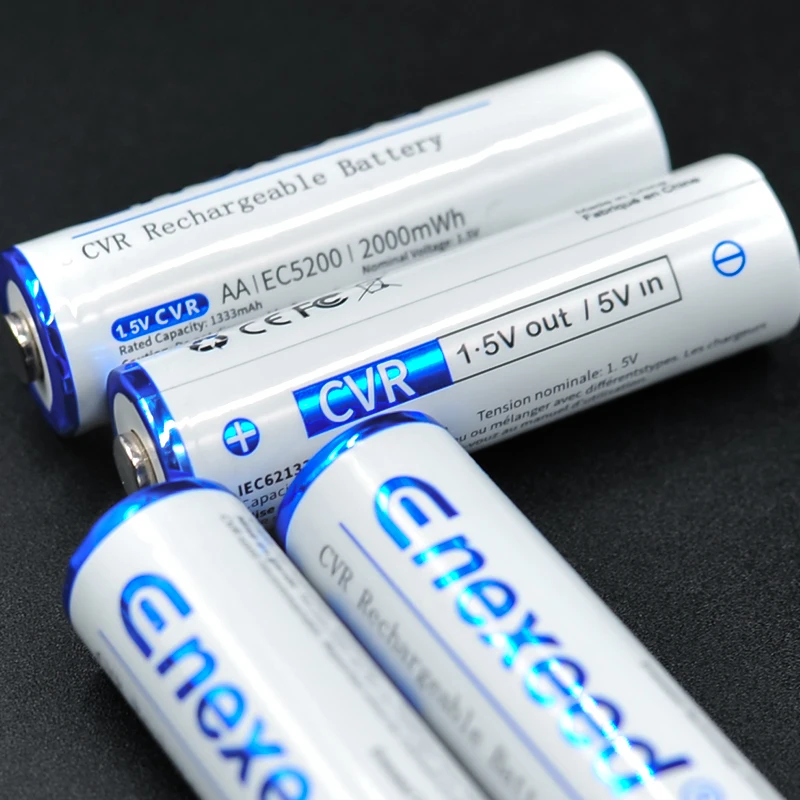 Large capacity aa direct charge lithium rechargeable battery 1.5v 3300mWh 2500mWh constant voltage output low self-discharge