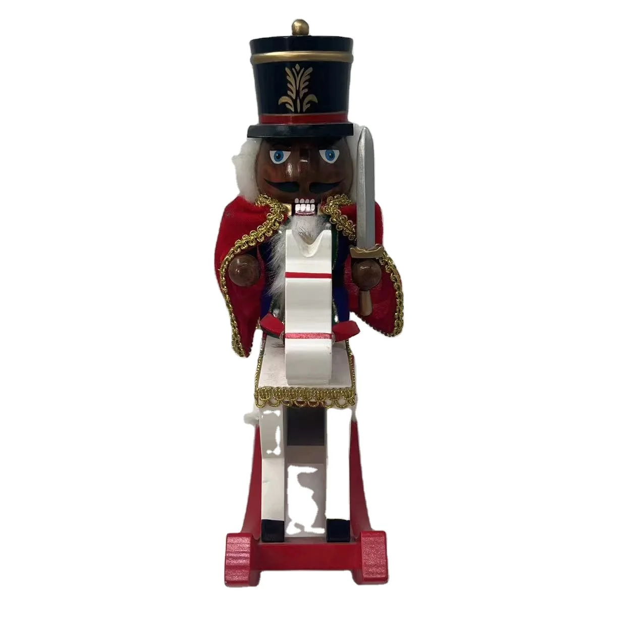 Wooden crafts ornaments Christmas Nutcracker rocking horse ornaments desktop decoration ornaments